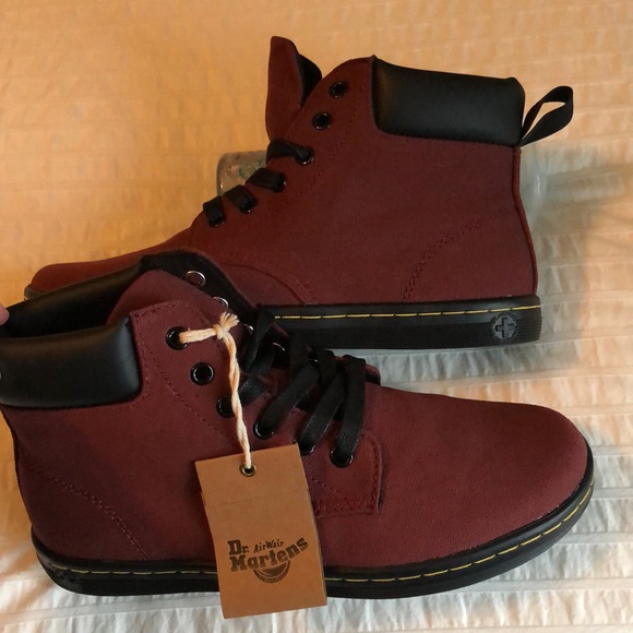 Dr. Martens Shoes - Dr. Martens Canvas & Leather Old Oxblood Boot NEW